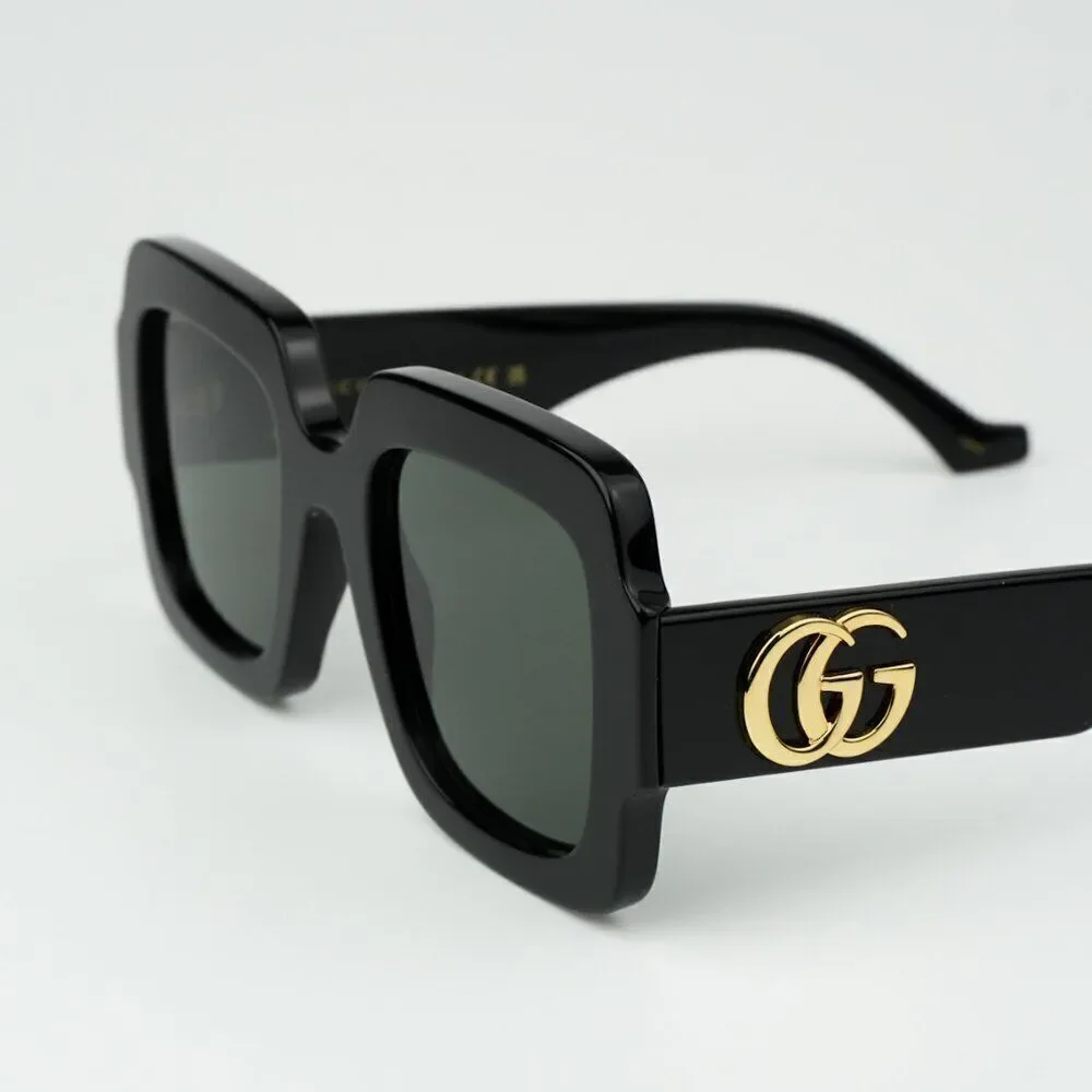 NEW Gucci GG1547S 001 Black Grey Women Square Sunglasses GG 1547S